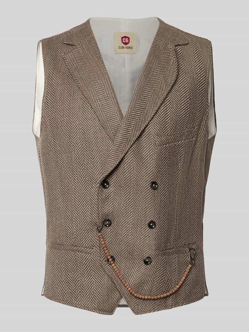 Bodywarmer van wolmix met reverskraag model 'Mathew'