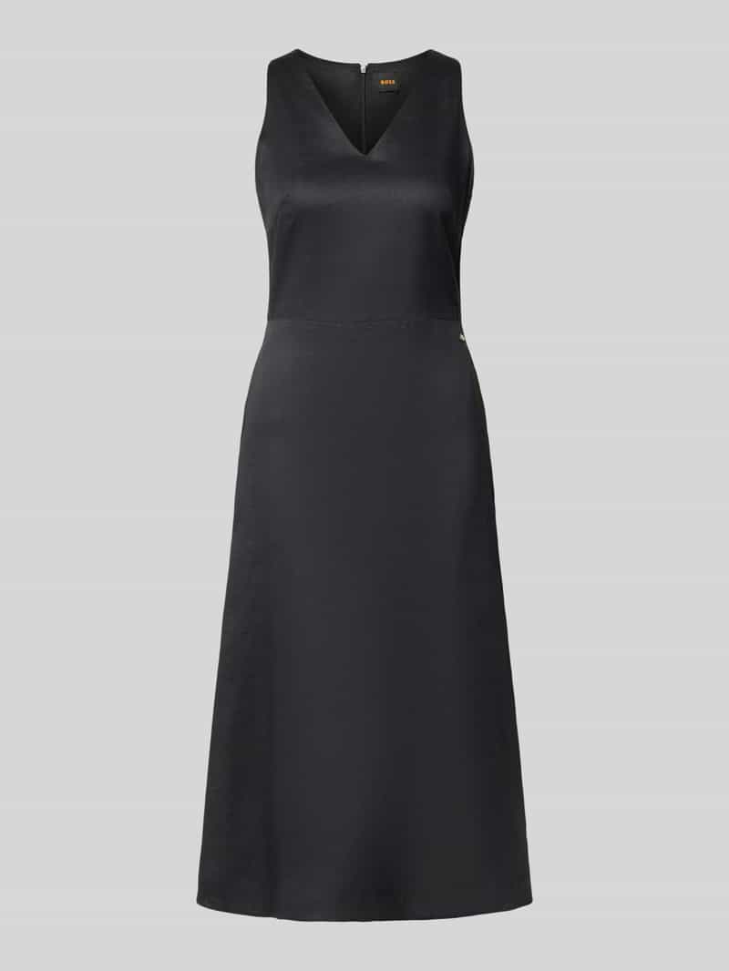 Boss Orange Midi-jurk met V-hals model 'Dasico'