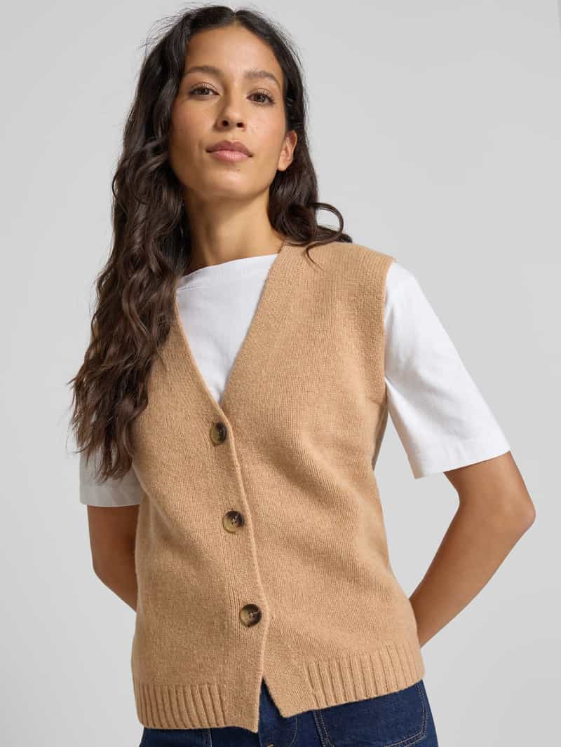 Christian Berg Woman Mouwloos vest van wol met V-hals