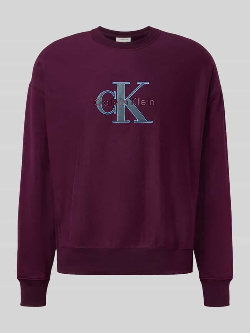 Calvin Klein Jeans Oversized fit sweatshirt met logostitching model 'Premium'