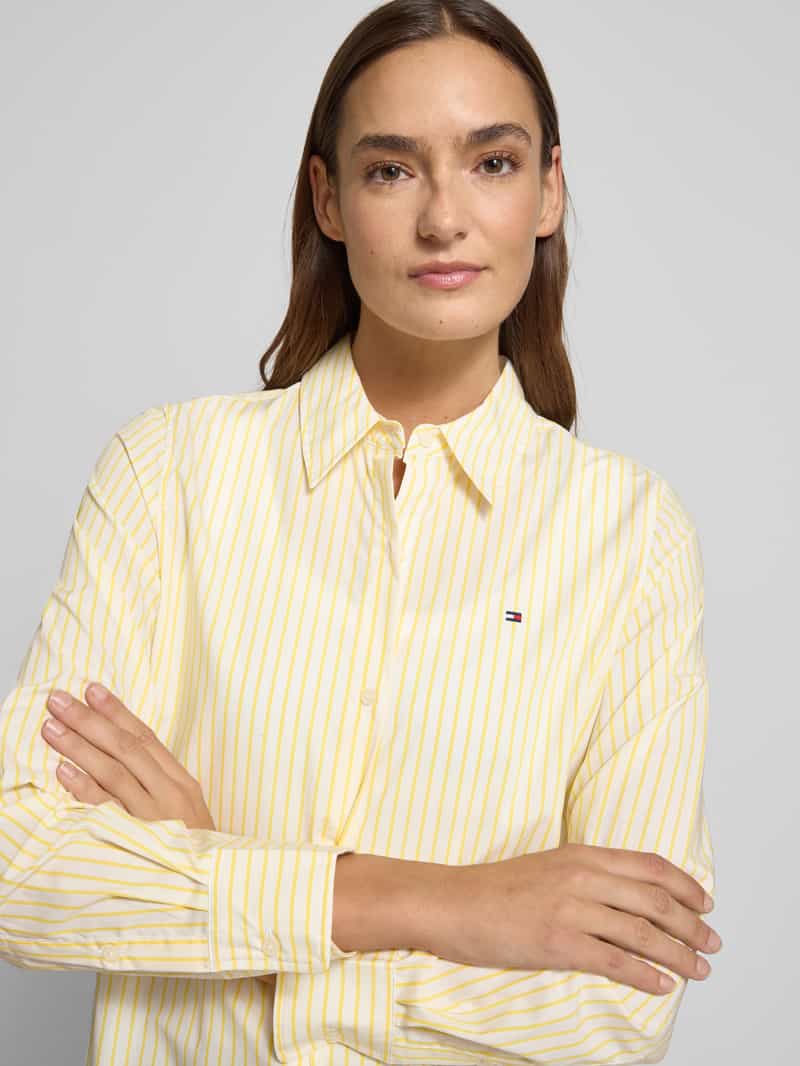 Tommy Hilfiger Regular fit overhemdblouse van katoenmix