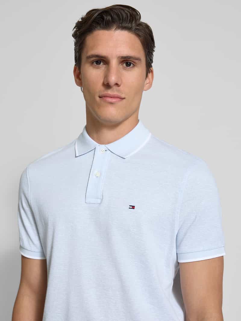 Tommy Hilfiger Regular fit poloshirt van een mix van katoen en linnen
