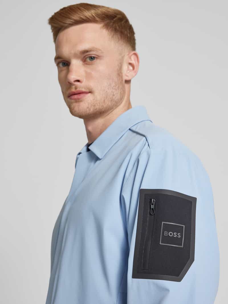 BOSS Green Relaxed fit jack met steekzakken model 'League'