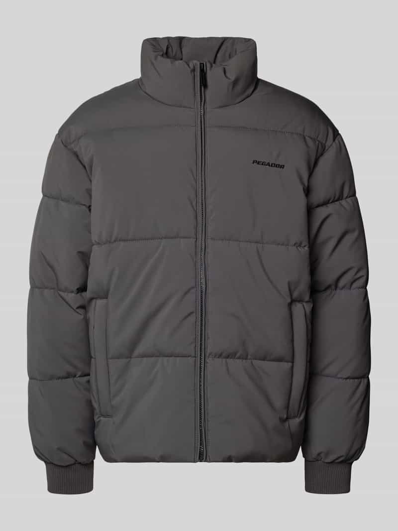 Pegador Regular fit gewatteerd jack met logostitching model 'Solin'