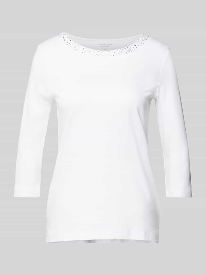 Christian Berg Woman Regular fit shirt met 3/4-mouwen en strass-steentjes