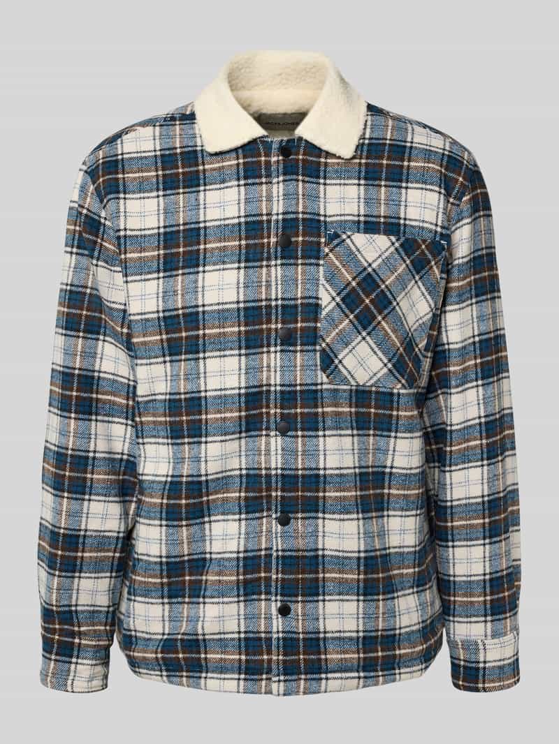 jack & jones Regular fit overhemdjack met voering van teddybont model 'ZAC'