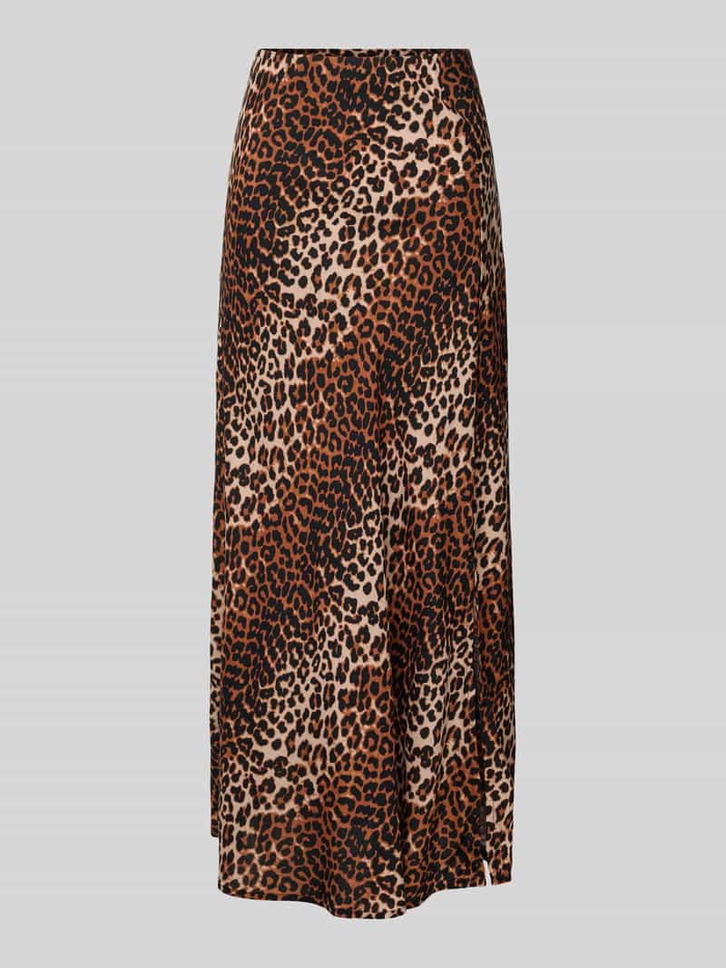 Pieces Uitlopende midirok met all-over motief model 'NYA'