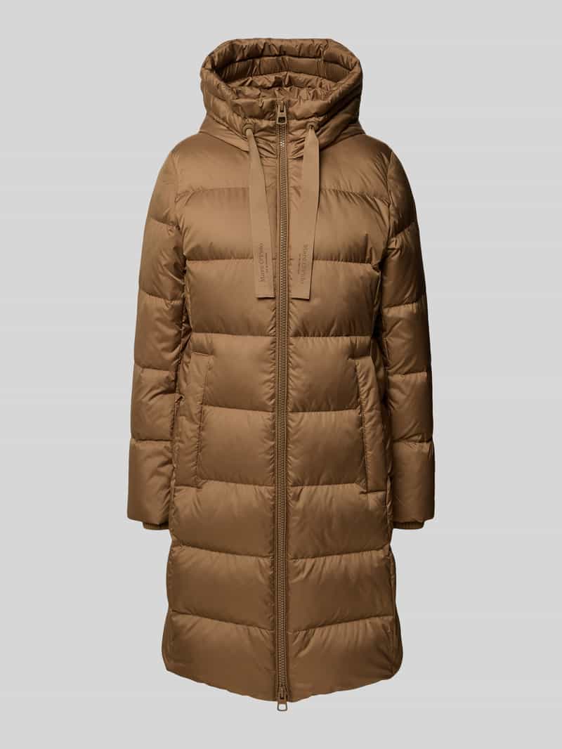 Marc O'Polo Shaped fit lange donsjas met capuchon