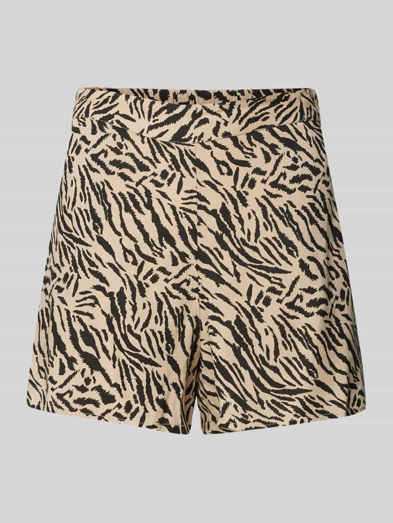 Pieces High waist korte broek van viscose met all-over motief model 'NYA'