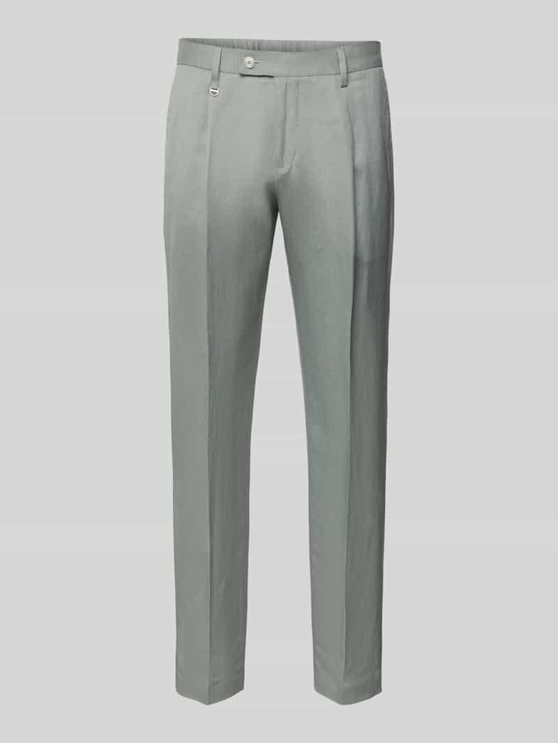 Antony Morato Regular fit linnen broek met bandplooien