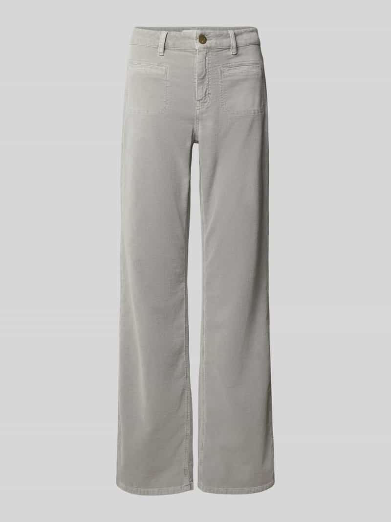 OPUS PANTS Flared fit corduroy broek met klepzakken model 'Melly'