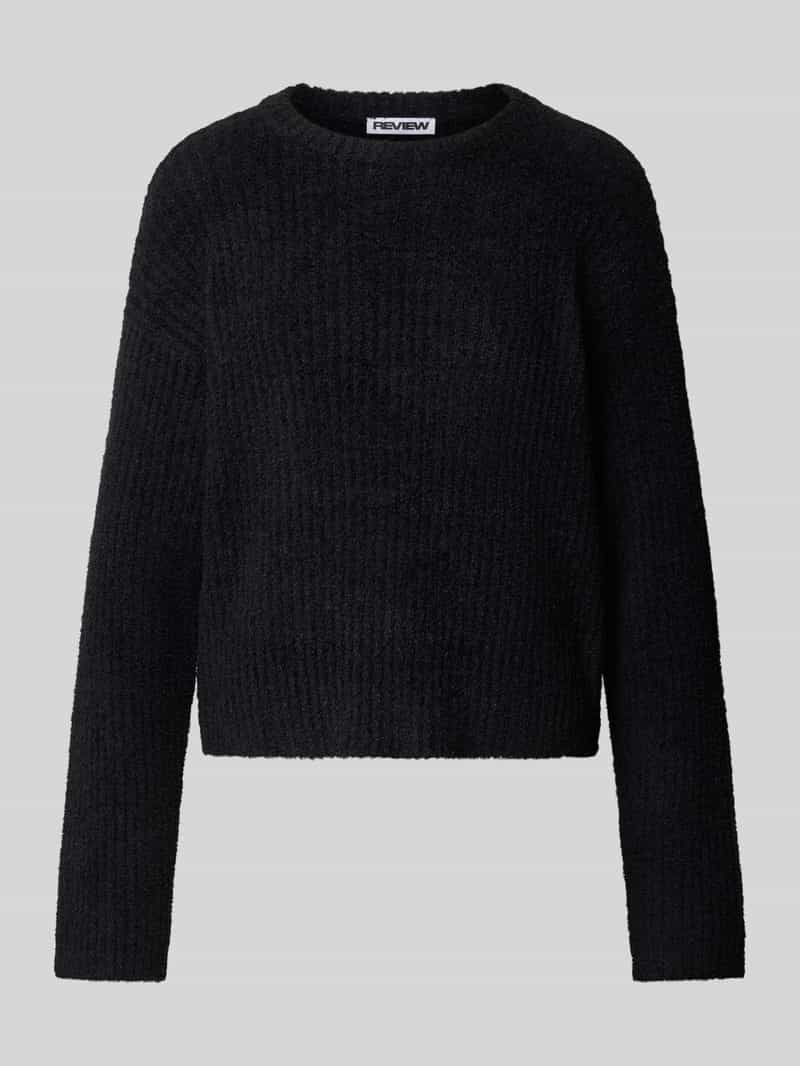 relaxed fit gebreide trui met elastische boorden