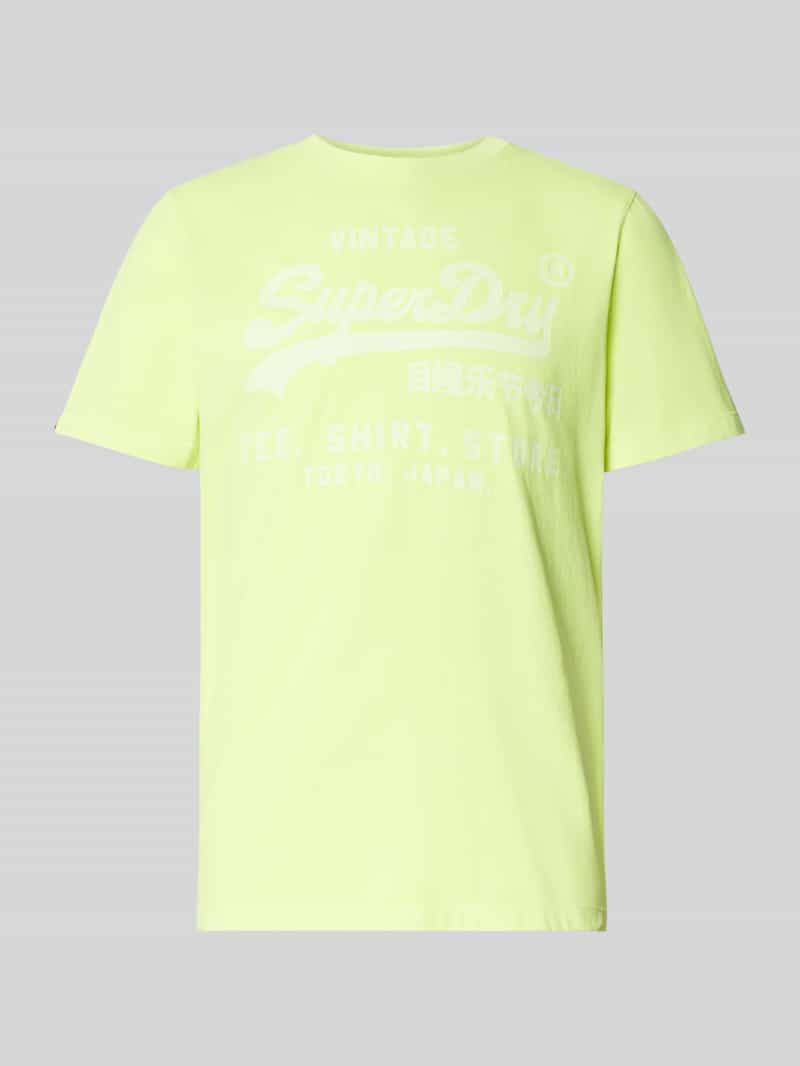 Superdry T-shirt met labelprint model 'Neon'