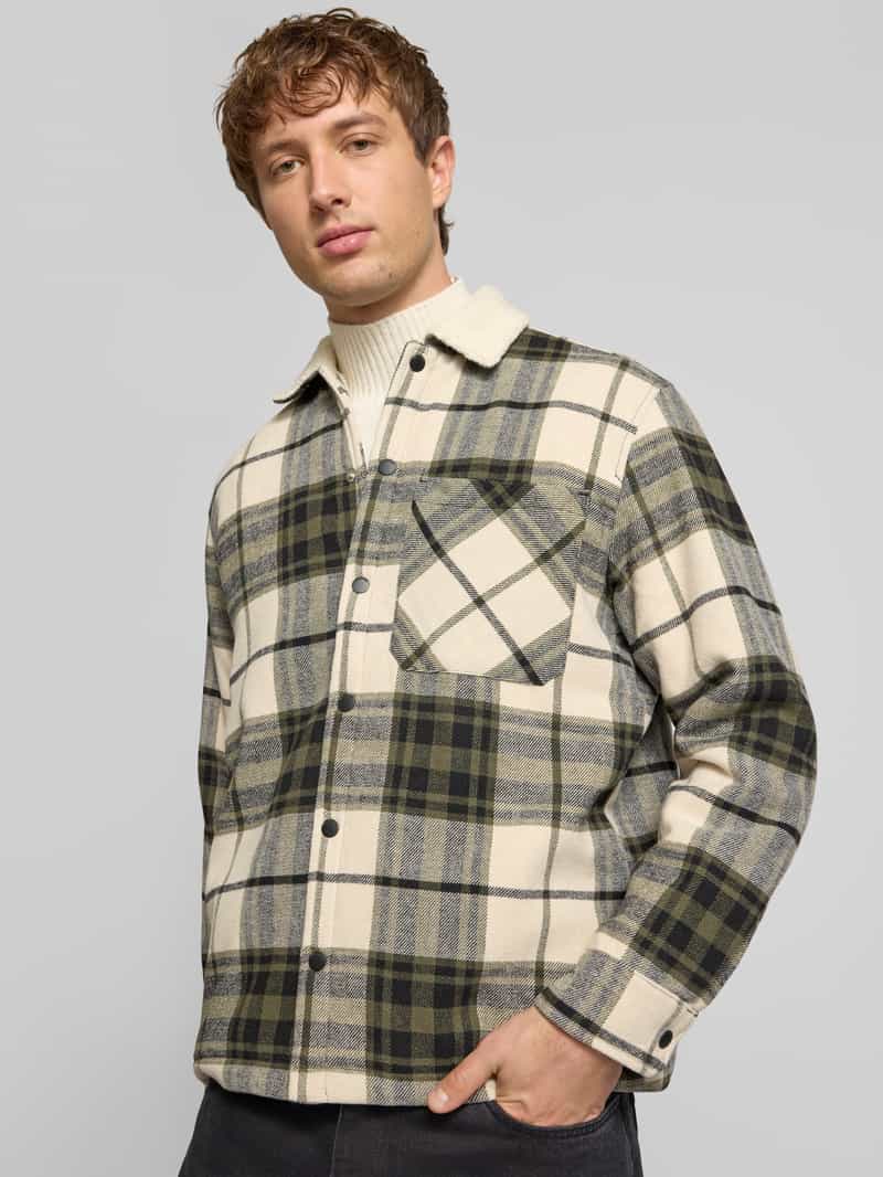 jack & jones Regular fit overhemdjack met voering van teddybont model 'ZAC'