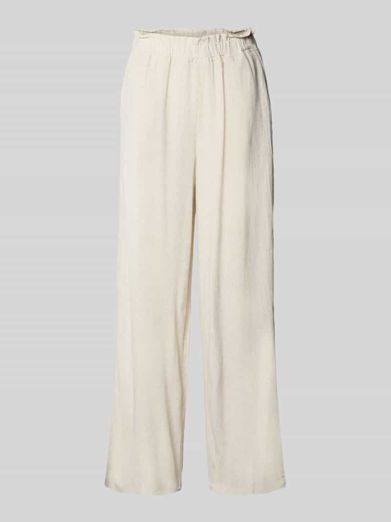 moves Stoffen broek van een mix van viscose en linnen met elastische band