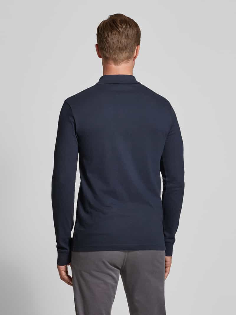 Boss Passerby polo met lange mouw donkerblauw, foto 3