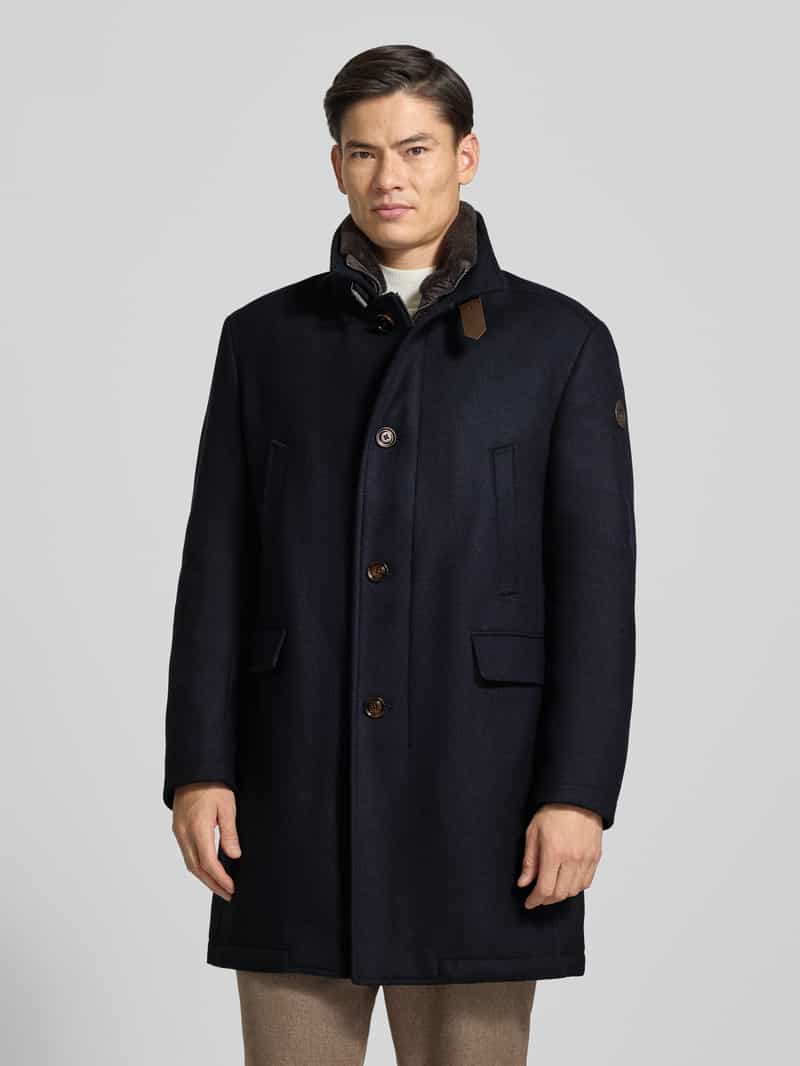 JOOP! COLLECTION Regular fit lange wollen jas van wolmix met uitneembare doorgestikte inlay