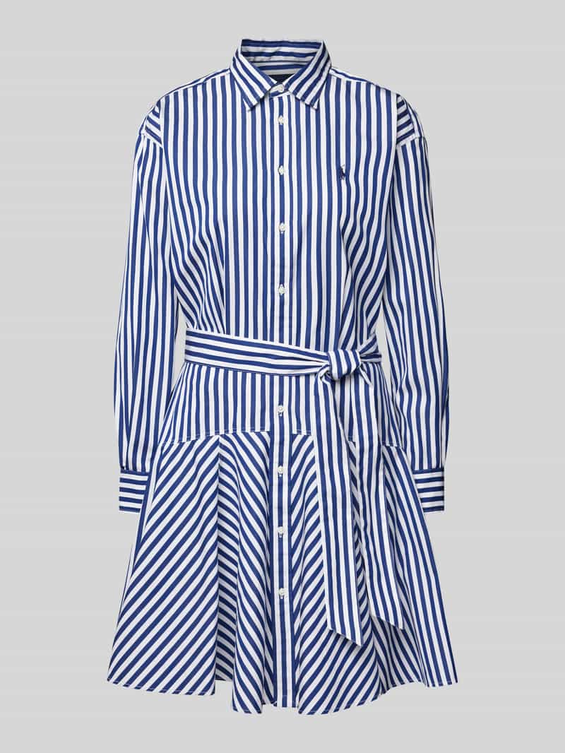 Polo Ralph Lauren Knielange overhemdjurk met strikceintuur