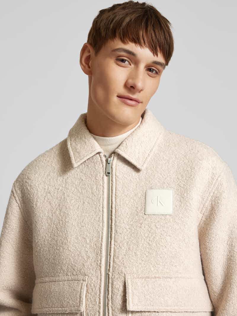 Calvin Klein Jeans Wollen jack met labelpatch