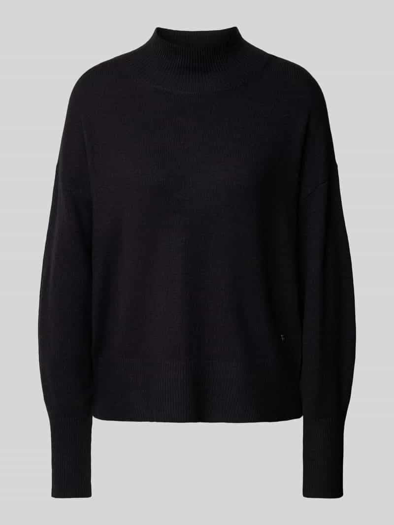 S.Oliver RED LABEL Relaxed fit gebreide pullover van een mix van katoen en wol met opstaande kraag