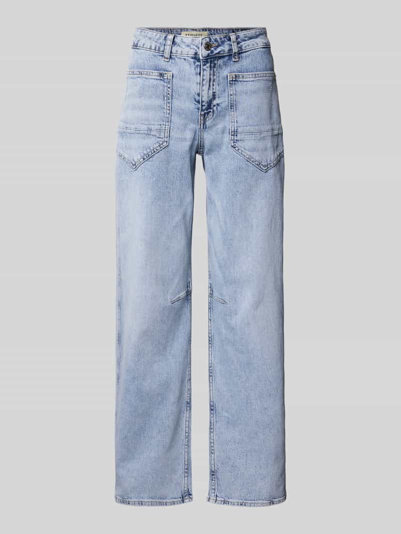 ETIQUETT ESSENTIALS Wide leg jeans met opgestikte zakken model 'Darly'