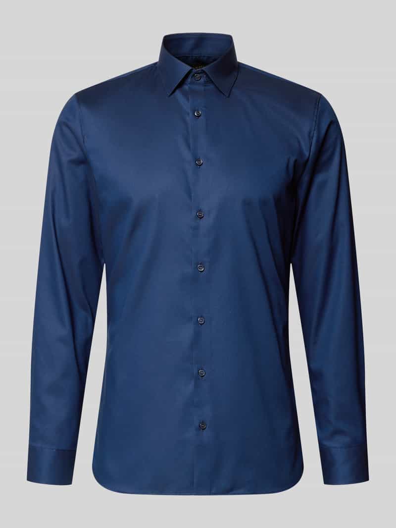 Super slim fit zakelijk hemd met kentkraag en structuurpatroon