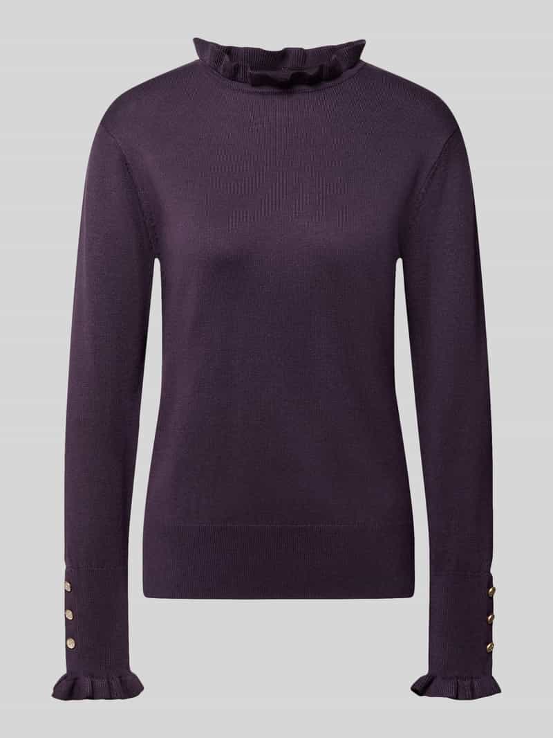 FREE QUENT Gebreide pullover met opstaande kraag en ruches model 'Katie'