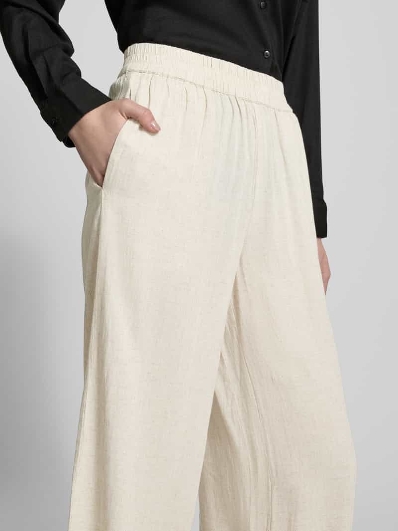 Pieces Loose fit culotte van een mix van viscose en linnen model 'PIA'