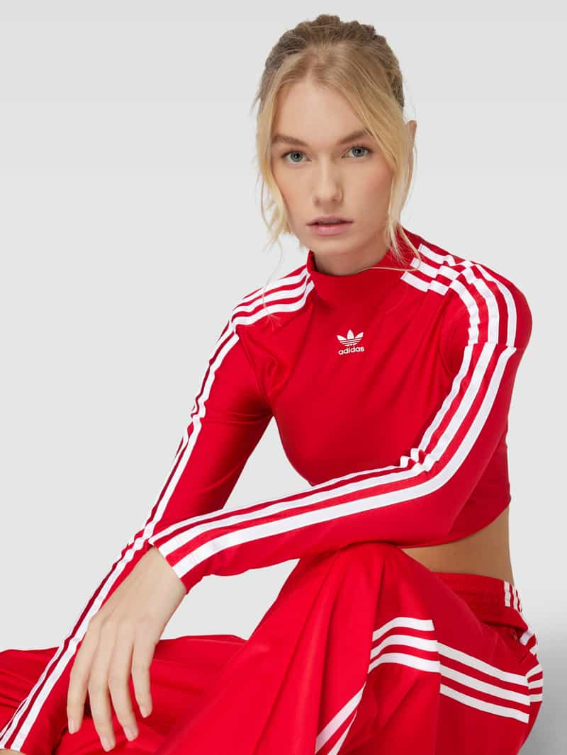 adidas Originals Kort shirt met lange mouwen en labelstrepen