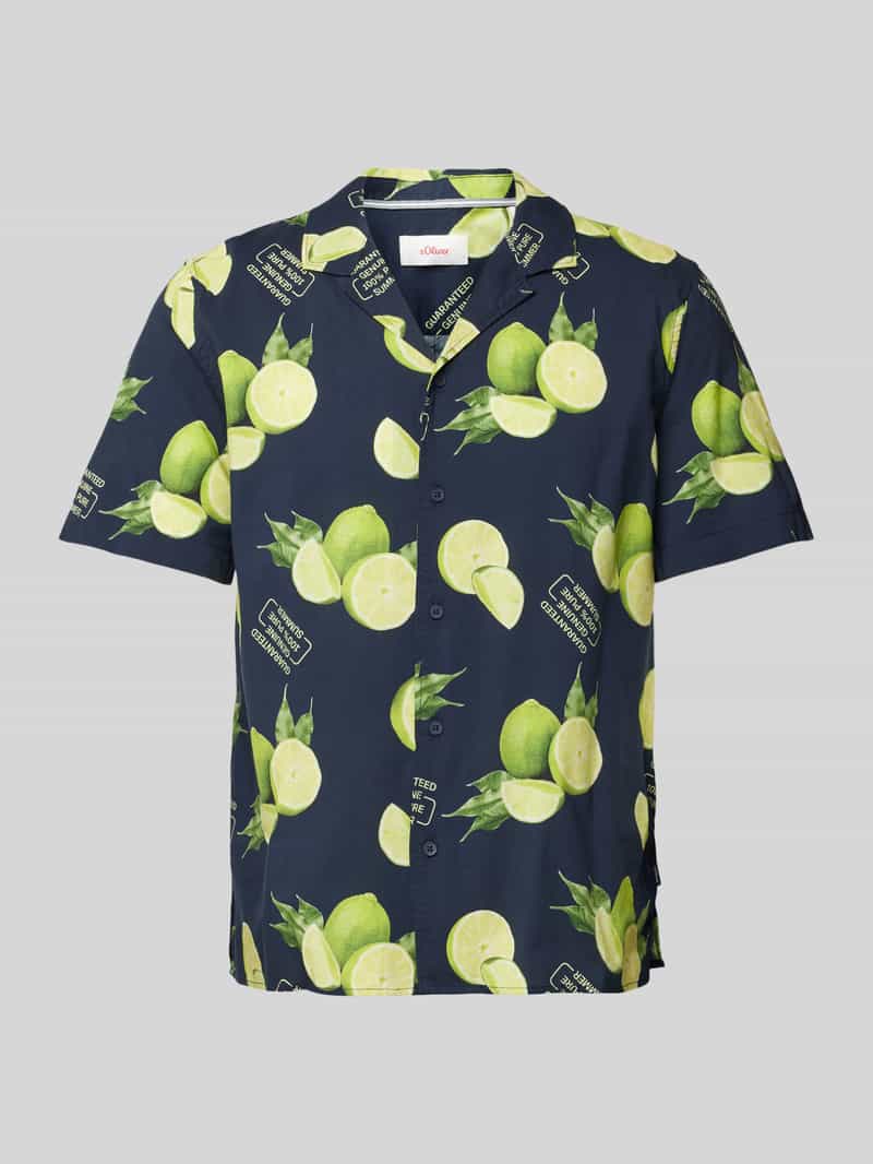 s.Oliver RED LABEL Resort fit vrijetijdsoverhemd met motief- en statementprint