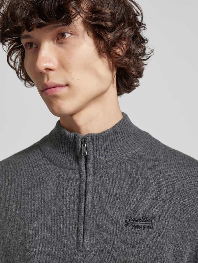 Superdry Gebreide pullover met opstaande kraag