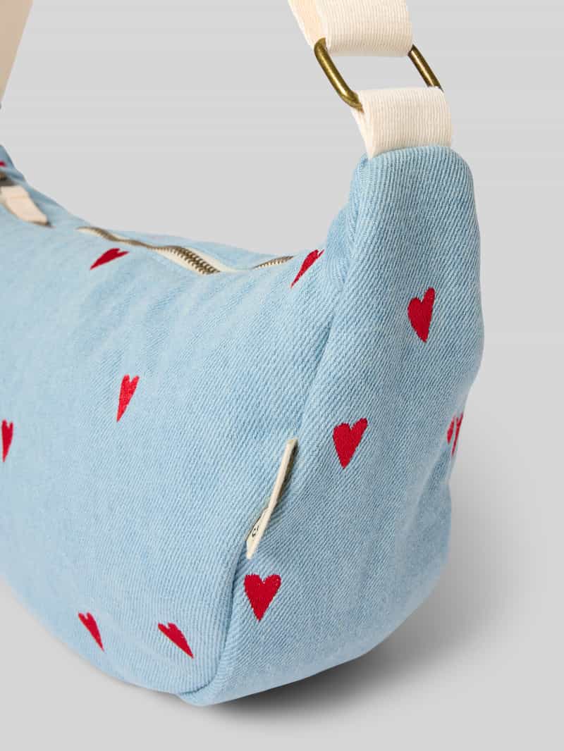 STUDIO NOOS Handtas met stitchings model 'Denim Hearts'