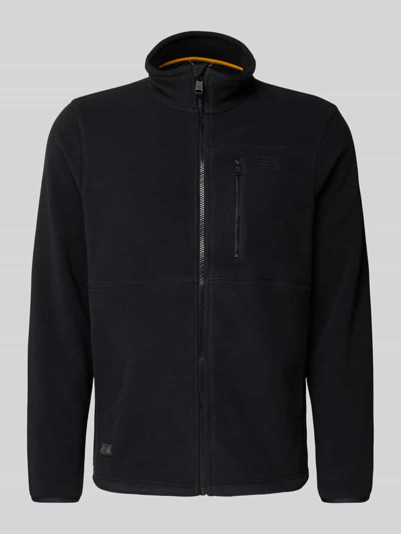 camel active Fleecejack met opstaande kraag en labelstitching