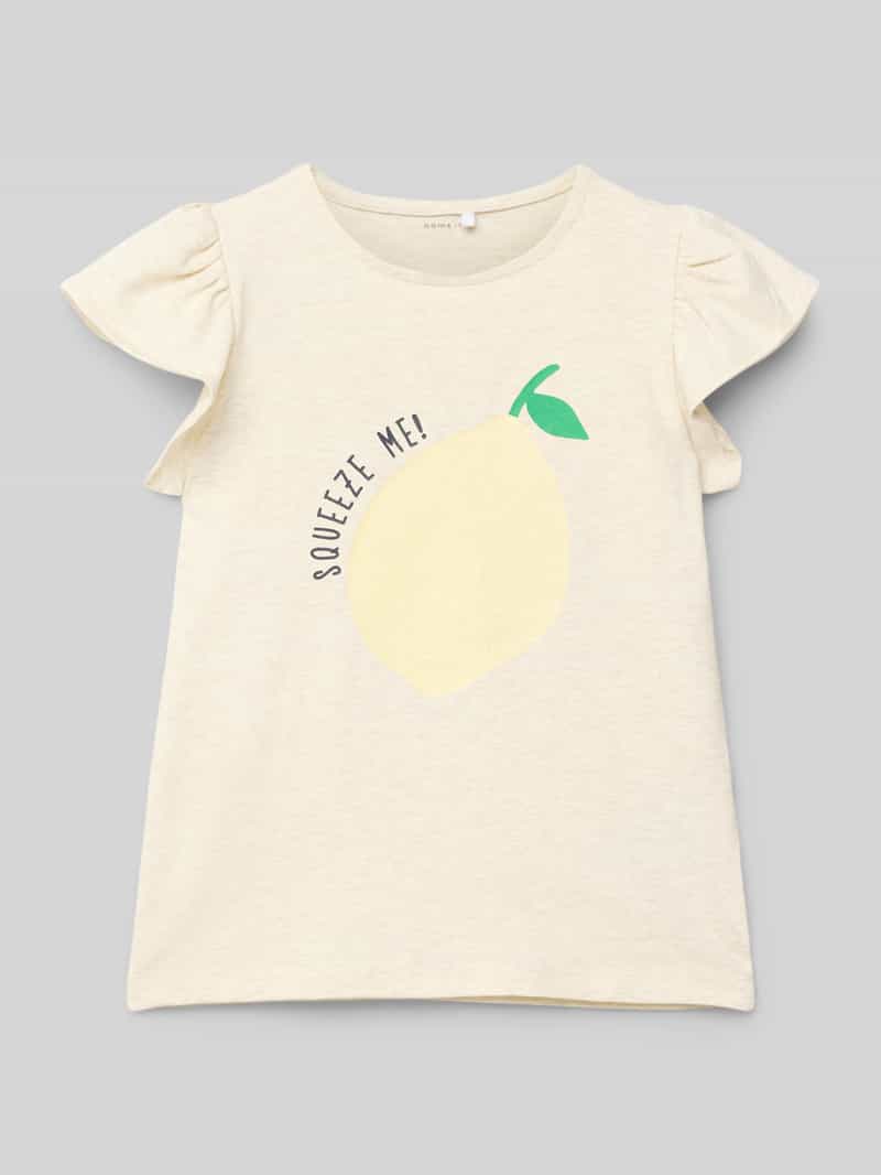 name it T-shirt met motief- en statementprint model 'FOLLYGLITTER'