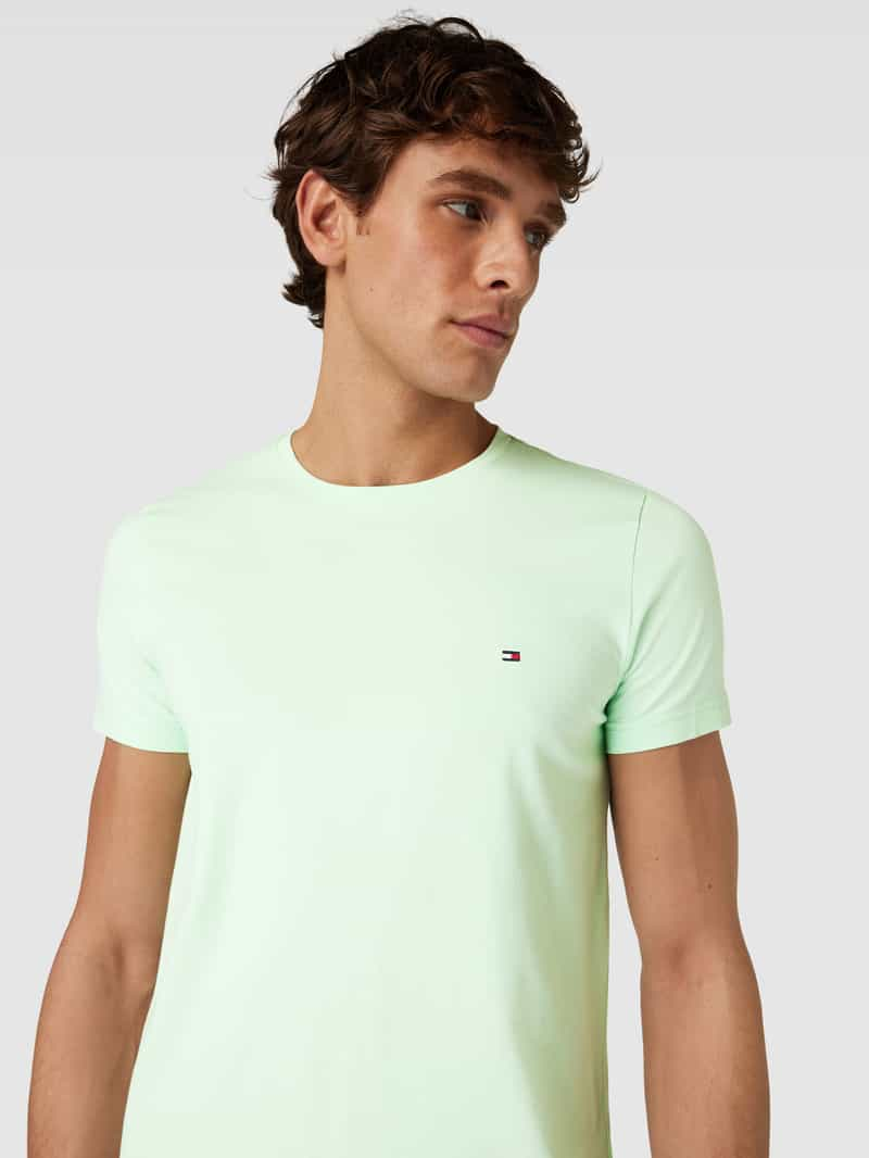 Tommy Hilfiger Slim fit T-shirt met logostitching