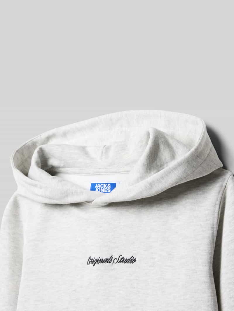 jack & jones Hoodie met labelstitching en kangoeroezak