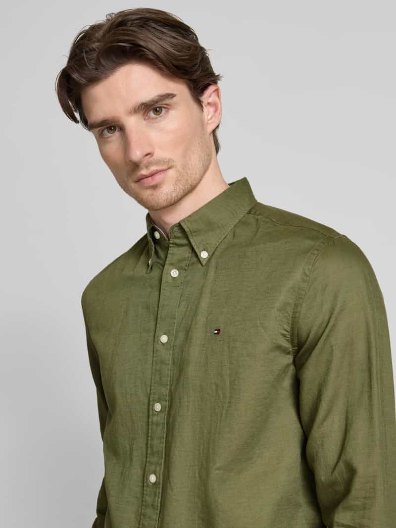 Tommy Hilfiger Regular fit vrijetijdsoverhemd van een mix van katoen en linnen