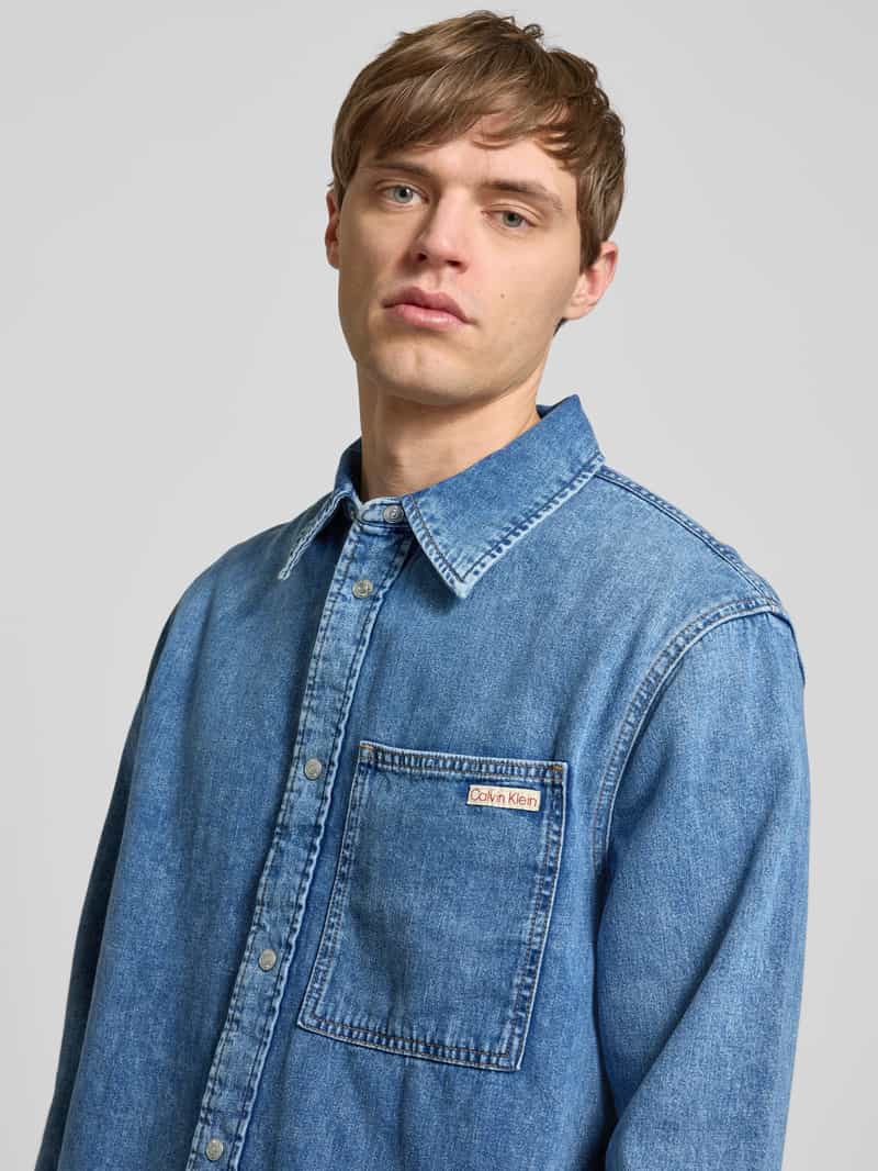 Calvin Klein Jeans Regular fit jeansoverhemd met labelpatch