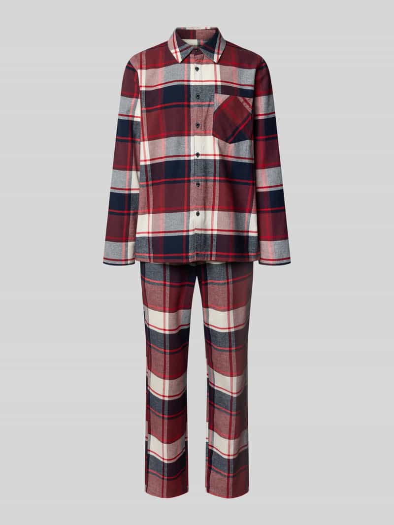 Schiesser Pyjama met borstzak en knoopsluiting