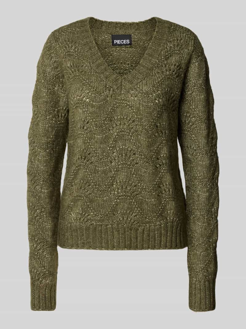 Pieces Regular fit gebreide pullover met herfstmotief, model 'BIBBI'