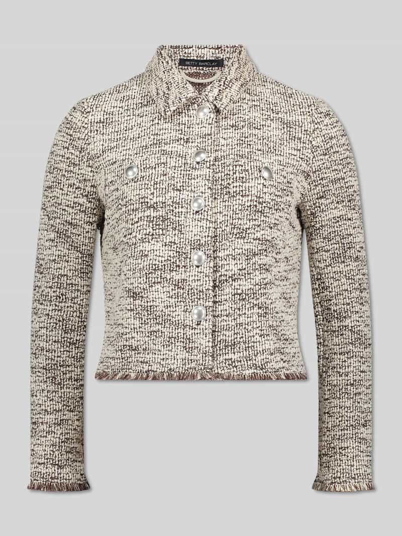 Regular fit korte blazer van katoenmix