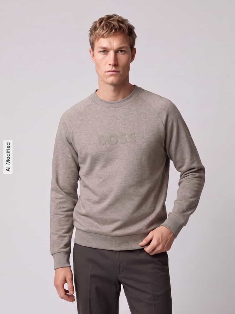 BOSS Green Sweatshirt met tonale logo-opschrift model 'Salbo'