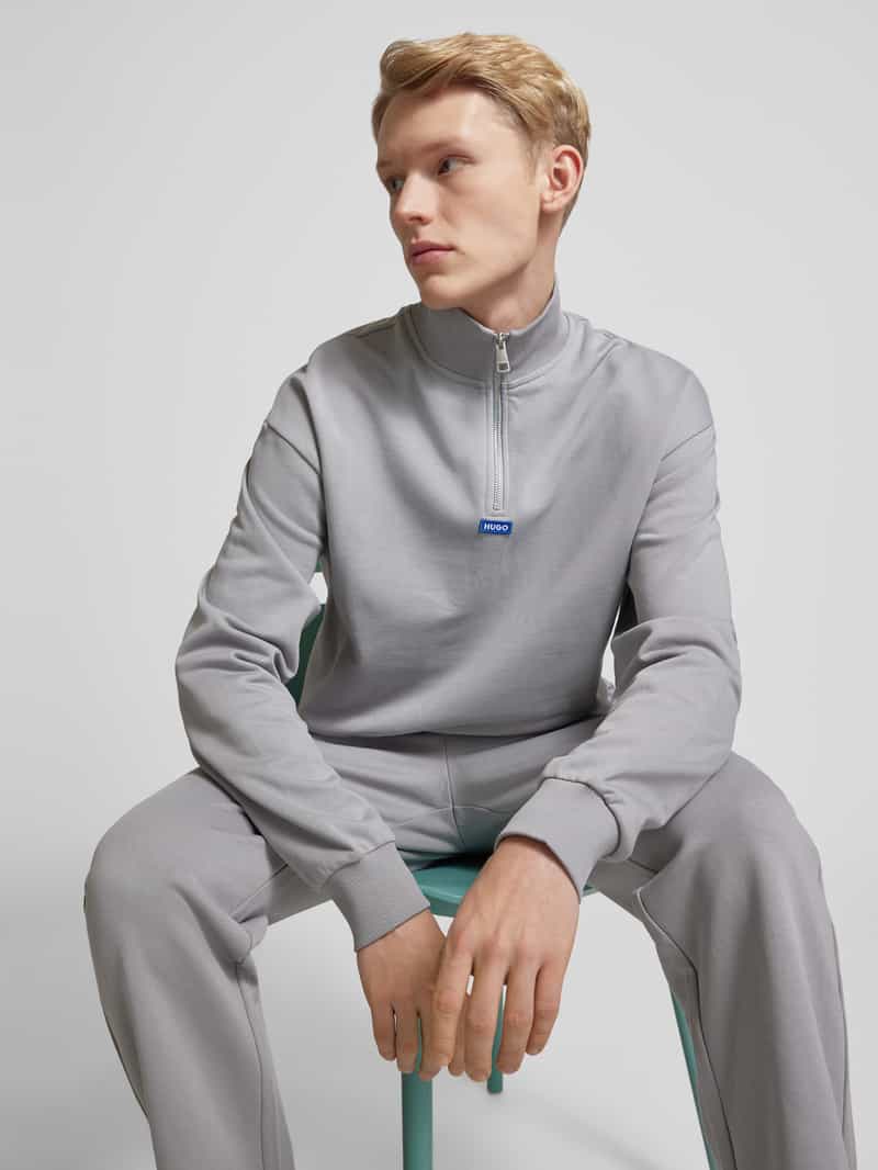 Hugo Blue Sweatshirt met labelpatch model 'Neeler'