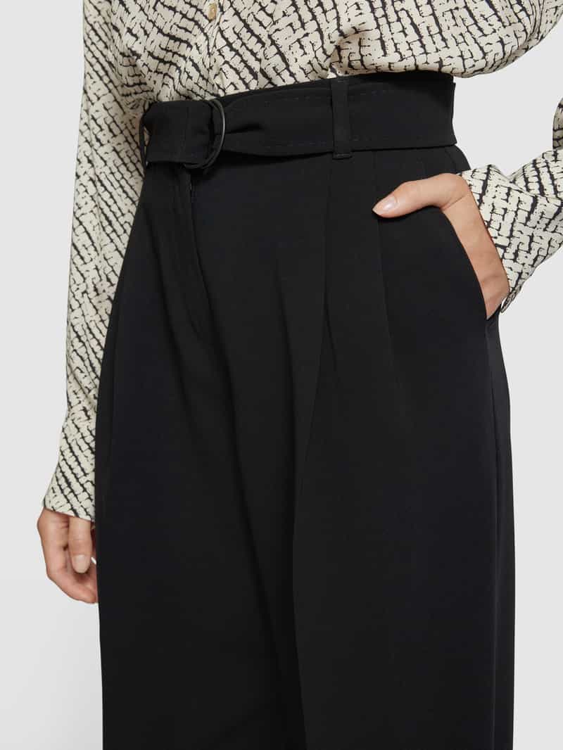 Max Mara Studio Regular fit bandplooibroek met riem model 'LATINA'