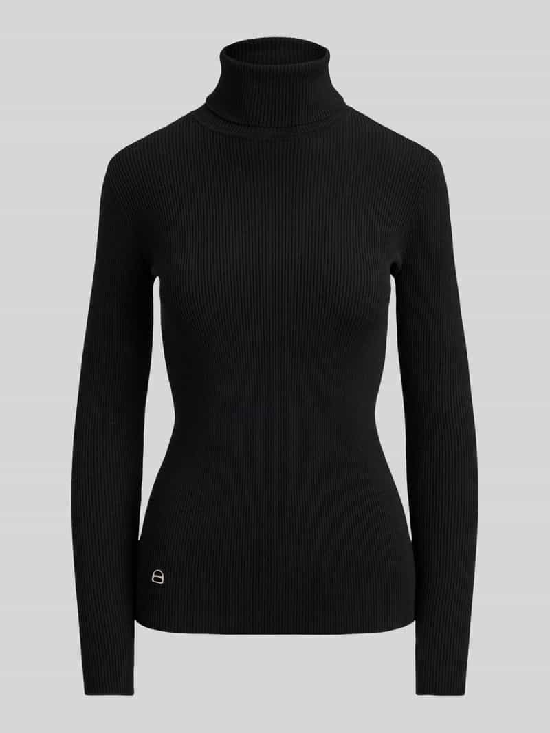 Slim fit coltrui van mix van katoen en modal