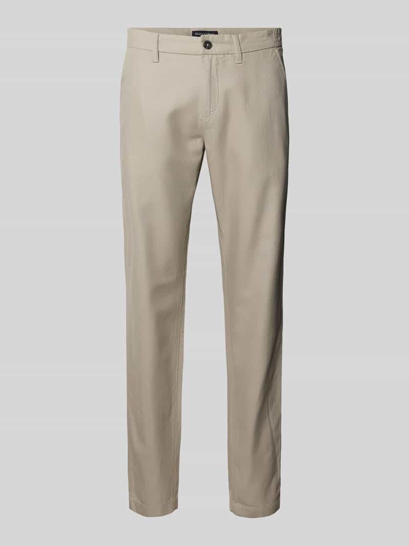 Marc O'Polo Tapered chino van een mix van katoen en linnen model 'OSBY JOGGER'
