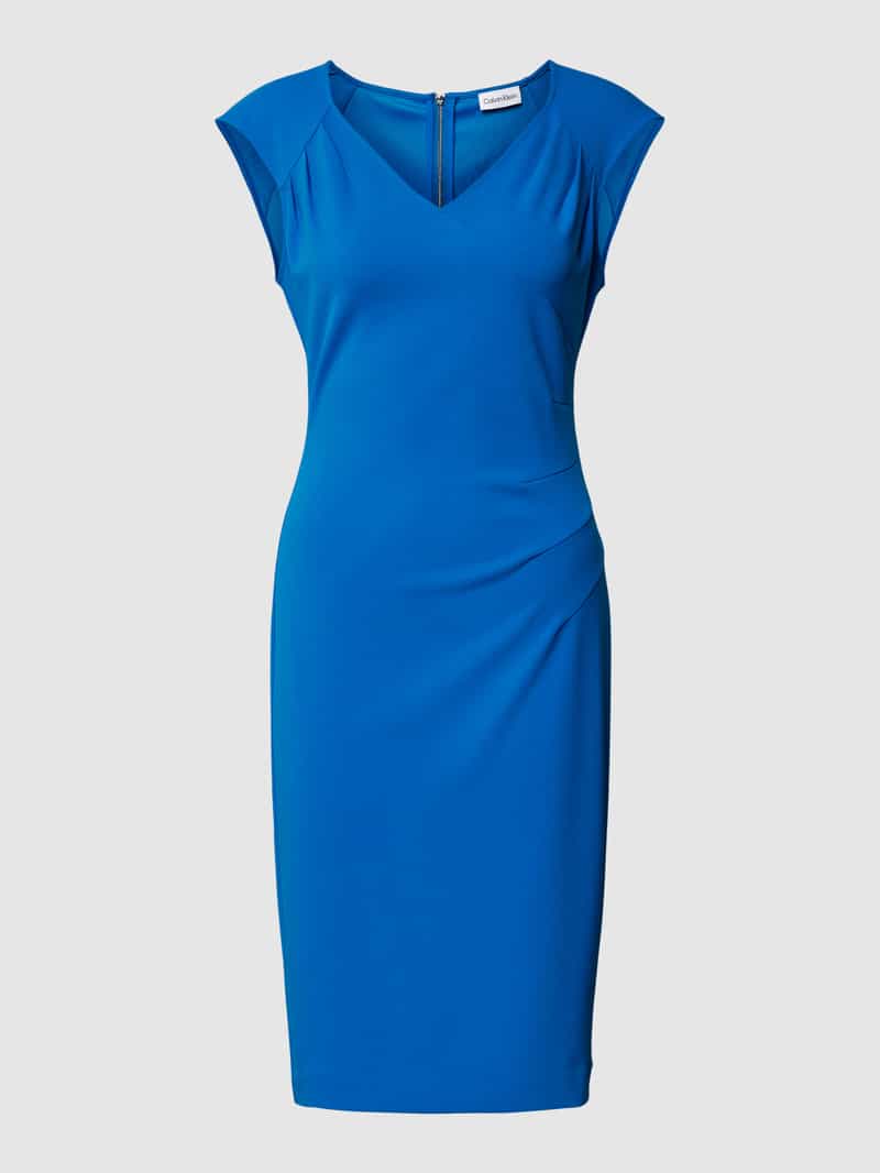 Calvin Klein Womenswear Knielange jurk met V-hals model 'SCUBA'