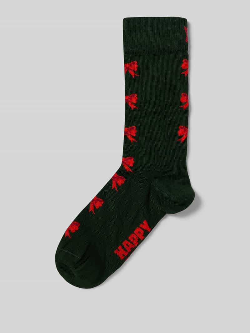 Happy Socks Regular fit sokken met motiefstitching model 'Bow'