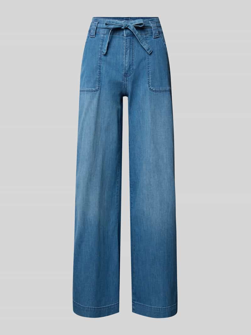 MAC Wide leg jeans met strikceintuur model 'Sienna'