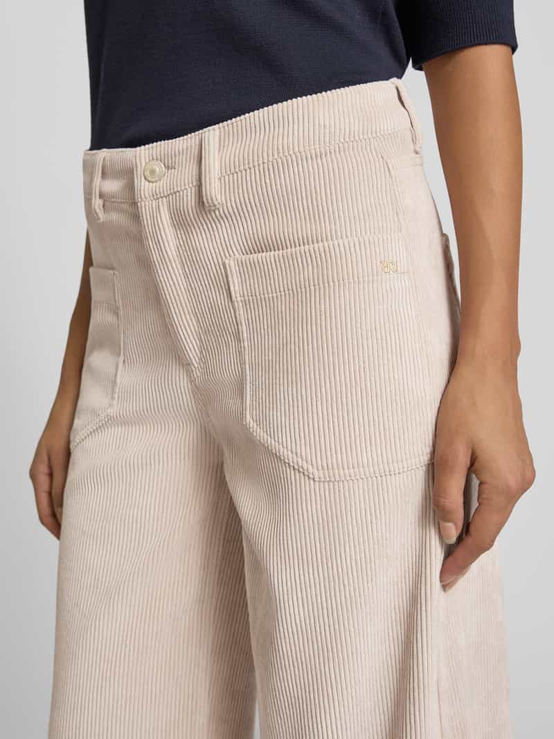 RAFFAELLO ROSSI Wide leg corduroy broek met opgestikte steekzakken model 'MIRU'